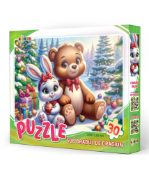 Puzzle 30 piese „Sub Bradul de Crăciun”