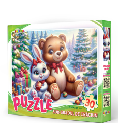 Puzzle 30 piese „Sub Bradul de Crăciun”