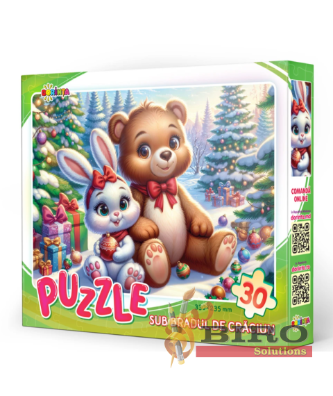 Puzzle 30 piese „Sub Bradul de Crăciun”
