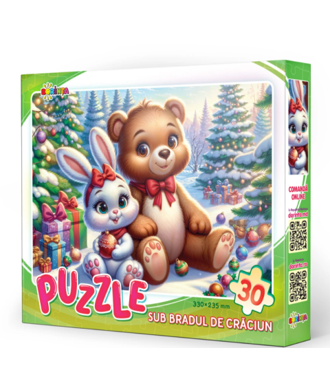 Puzzle 30 piese „Sub Bradul de Crăciun”