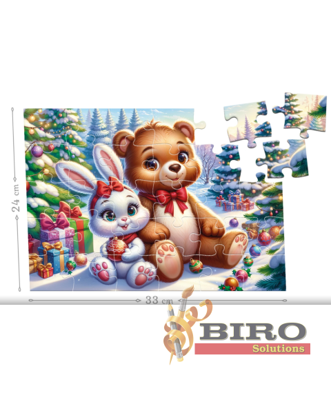 Puzzle 30 piese „Sub Bradul de Crăciun”