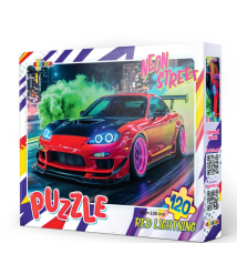 Puzzle 120 piese „Neon Street. Red Lightning”