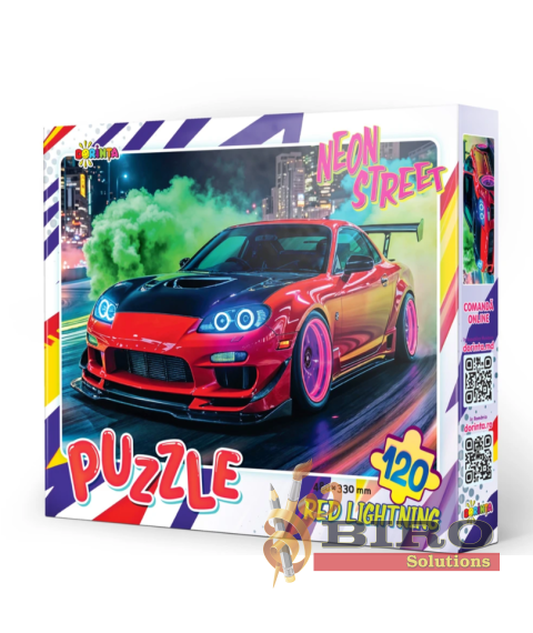 Puzzle 120 piese „Neon Street. Red Lightning”