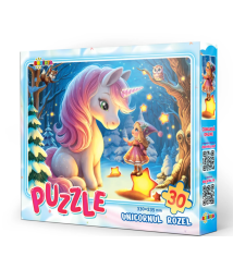 Puzzle 30 piese „Unicornul Rozel”