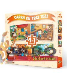 Puzzle 4 în 1 „Capra cu trei iezi”