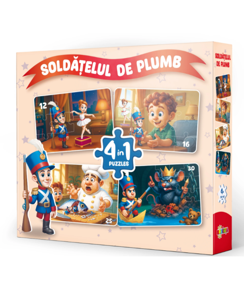 Puzzle 4 în 1 „Soldățelul de plumb”