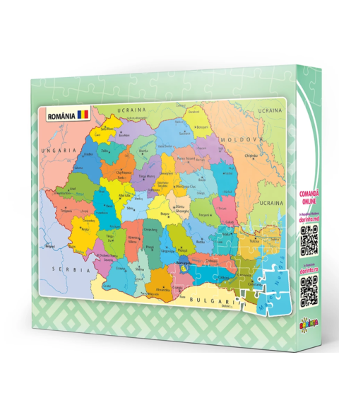 Puzzle 120 piese „Harta României”