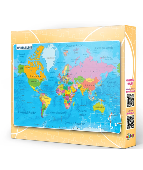 Puzzle 120 piese „Harta Lumii”