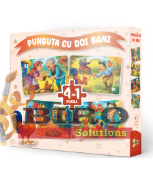 Puzzle 4 în 1 „Punguța cu doi bani”