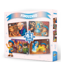 Puzzle 4 în 1 „Pinocchio”