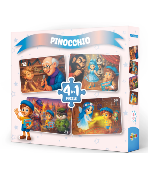 Puzzle 4 în 1 „Pinocchio”
