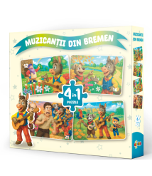 Puzzle 4 în 1 „Muzicanții din Bremen”