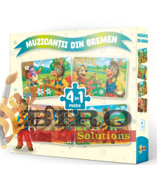 Puzzle 4 în 1 „Muzicanții din Bremen”
