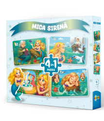 Puzzle 4 în 1 „Mica Sirenă”