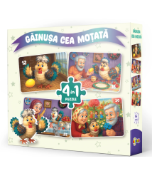 Puzzle 4 în 1 „Găinușa cea Moțată”