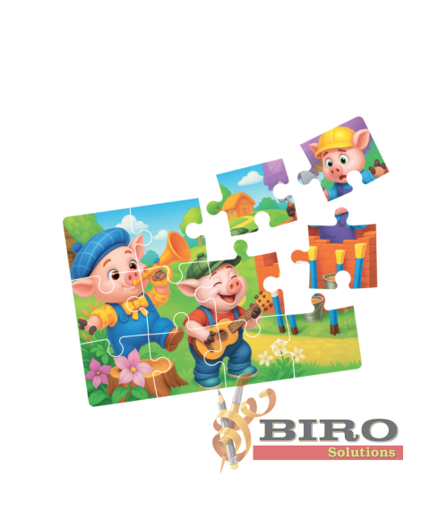 Puzzle 4 în 1 „Cei trei purceluși”