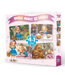 Puzzle 4 în 1 „Bucle Aurii și Urșii”
