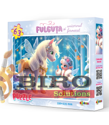 Puzzle 63 piese „Fulguța și Unicornul Fermecat”