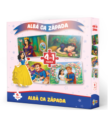 Puzzle 4 în 1 „Albă ca Zăpada”