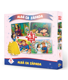 Puzzle 4 în 1 „Albă ca Zăpada”