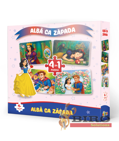 Puzzle 4 în 1 „Albă ca Zăpada”