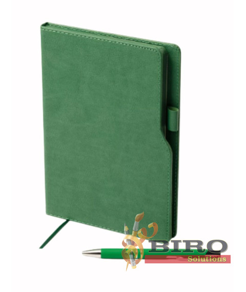 Agendă nedatată STYLO, 13 × 21 cm, 96 foi, verde