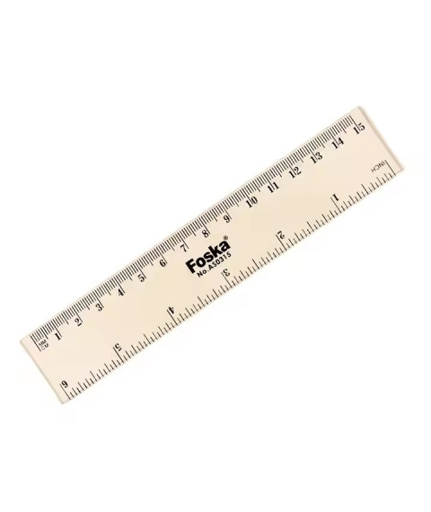 Riglă transparentă din plastic, 15 cm, Foska AS0315