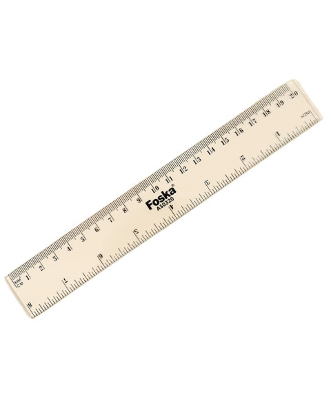 Riglă transparentă din plastic, 20 cm, Foska AS0320
