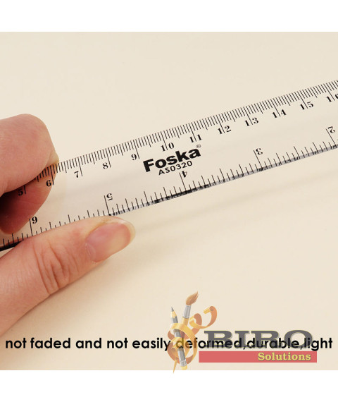 Riglă transparentă din plastic, 20 cm, Foska AS0320