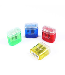Ascuțitoare dublă din plastic, cu rezervor transparent, Foska AT4080