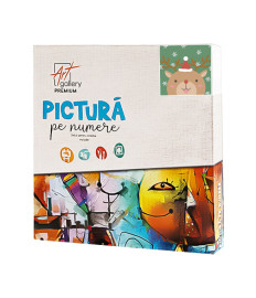 Pictură pe numere 20×20 cm Cerb și fulgi de nea
