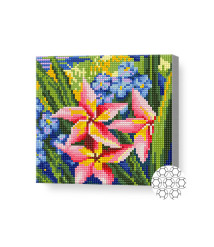 Mozaic cu diamante „Flori exotice”, 20 × 20 cm