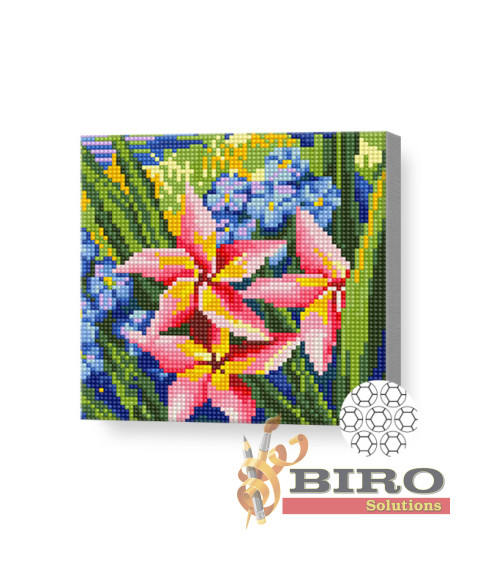 Mozaic cu diamante „Flori exotice”, 20 × 20 cm