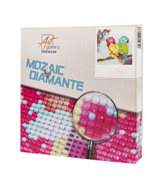 Mozaic cu diamante „Papagali viu-colorați”, 20 × 20 cm