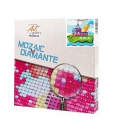 Mozaic cu diamante „Corabie colorată”, 20 × 20 cm