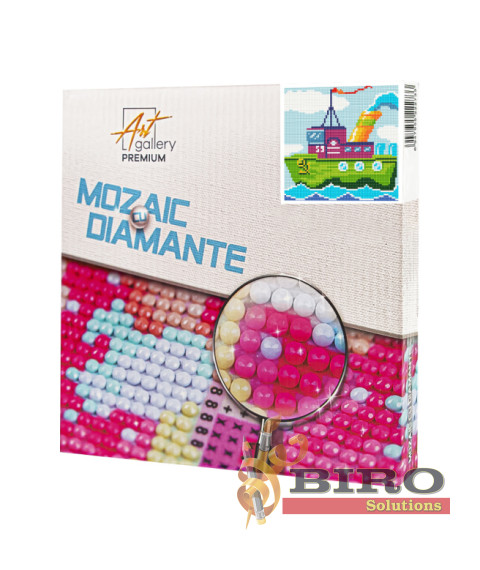 Mozaic cu diamante „Corabie colorată”, 20 × 20 cm