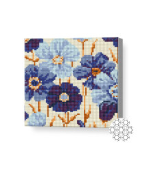 Mozaic cu diamante „Floricele albastre”, 20 × 20 cm