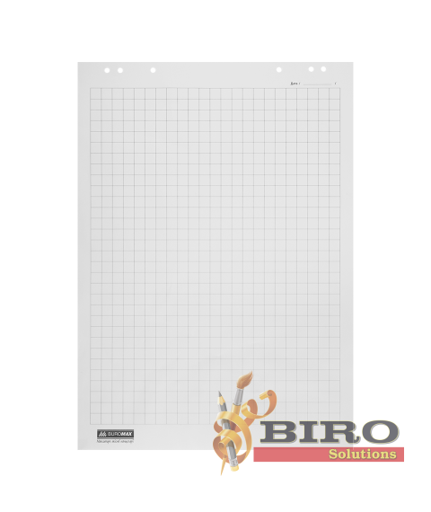 Bloc de hârtie pentru flipchart JOBMAX, 64 × 90 cm, pătrățele, 10 foi, 70 g/m²