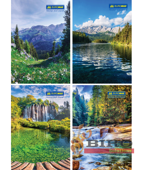 Registru A4 NATURA, 96 foi, pătrățele, cu copertă tare laminată BUROMAX