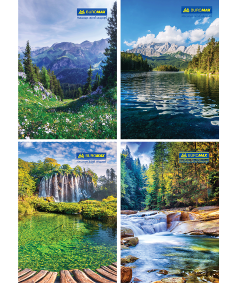 Registru A4 NATURA, 96 foi, pătrățele, cu copertă tare laminată BUROMAX Registru A4 NATURA, 96 foi, pătrățele, cu copertă tare laminată BUROMAX