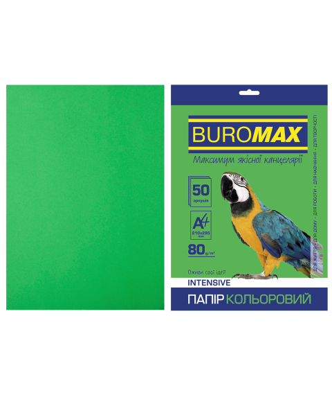 Hârtie colorată INTENSIVE, verde, A4, 80 g/m², 50 coli
