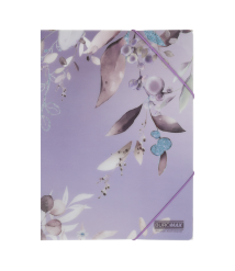 Mapă A4 cu elastic LILAC ARABESKI, semitransparentă, violet