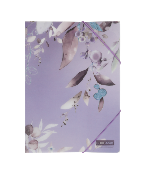 Mapă A4 cu elastic LILAC ARABESKI, semitransparentă, violet