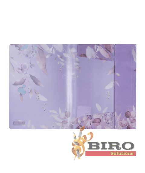Mapă A4 cu elastic LILAC ARABESKI, semitransparentă, violet