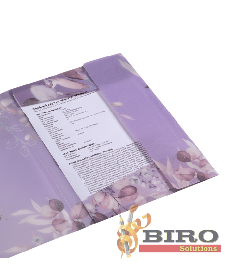 Mapă A4 cu elastic LILAC ARABESKI, semitransparentă, violet