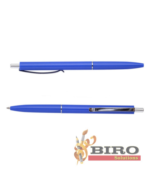 Pix cu buton BUROMAX COLOR 1 mm, corp albastru, cerneală albastră