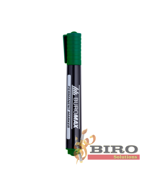Marker permanent rezistent la apă, verde, 2–4 mm, bază alcoolică, BUROMAX