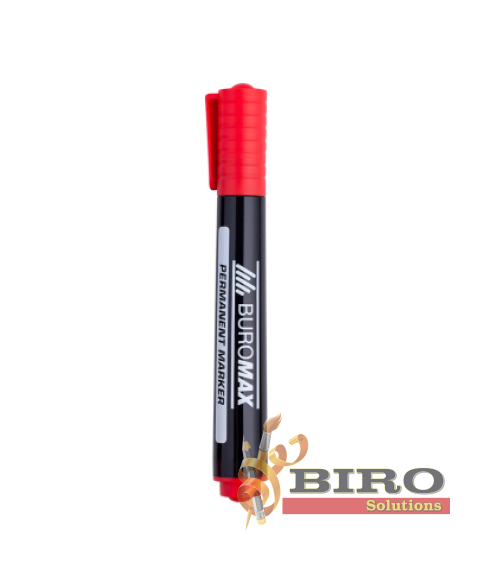 Marker permanent rezistent la apă, roșu , 2–4 mm, bază alcoolică, BUROMAX