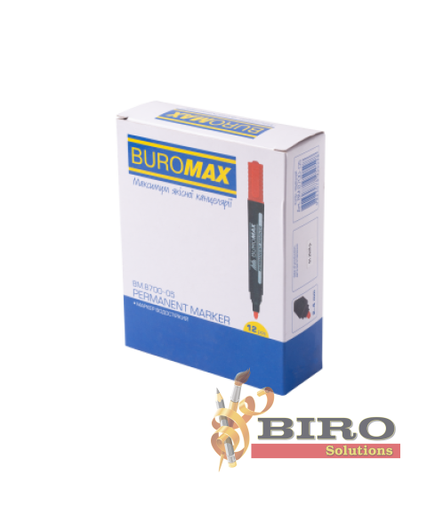 Marker permanent rezistent la apă, roșu , 2–4 mm, bază alcoolică, BUROMAX