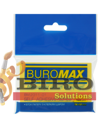 Hîrtie pentru notițe cu lipici PASTEL, 51,76 mm, 100 l., galben BUROMAX